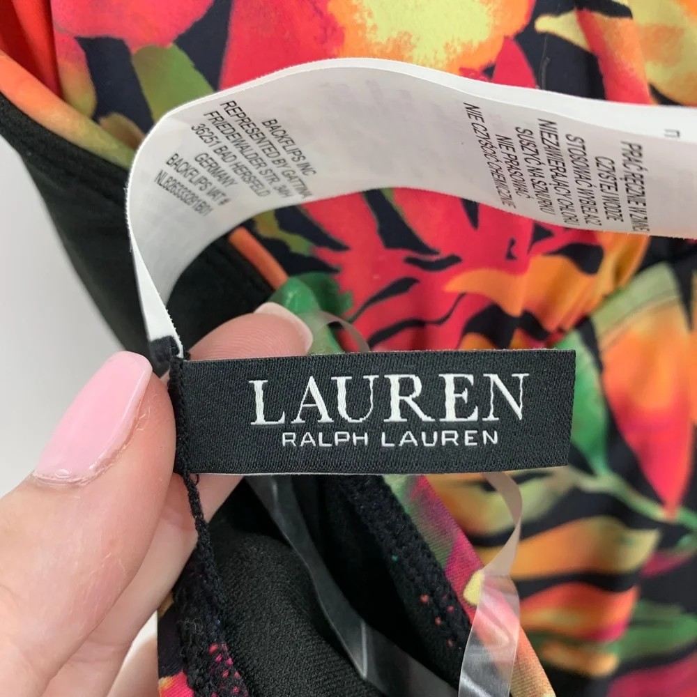 Lauren Ralph Lauren High-Neck Tummy Control One Piece in Midnight Tropic…